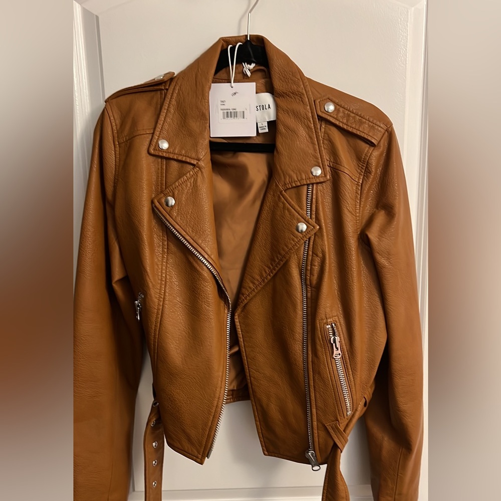 Brand NWT PISTOLA faux leather jacket.  Adorable for fall!